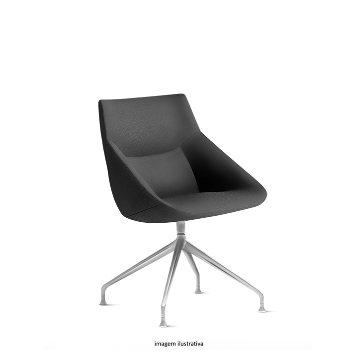 Bow Chair – Poltrona sem braços, base em alumínio trespolo.