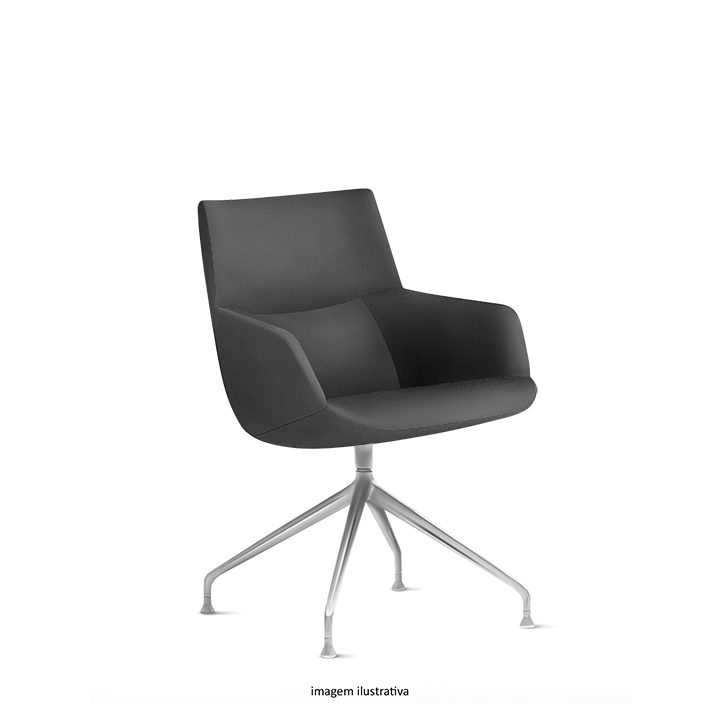 Bow Chair – Poltrona fixa com braços, base em alumínio trespolo