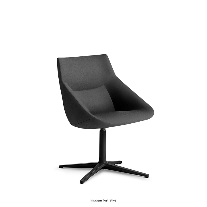 Bow Chair – Poltrona sem braços, base fixa em alumínio com giro no eixo.