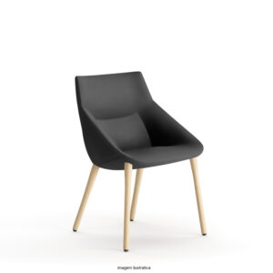 Bow Chair - Poltrona sem braços com pés em madeira