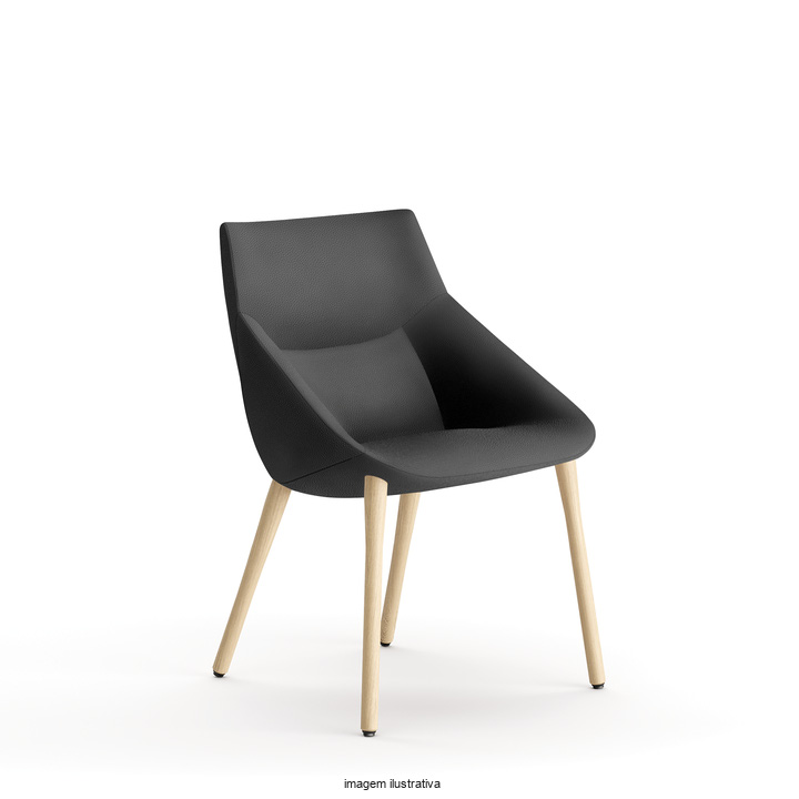 Bow Chair – Poltrona sem braços com pés em madeira