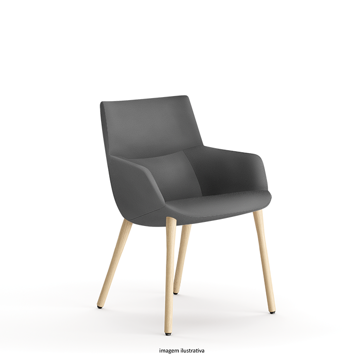 Bow Chair – Poltrona com braços e pés em madeira