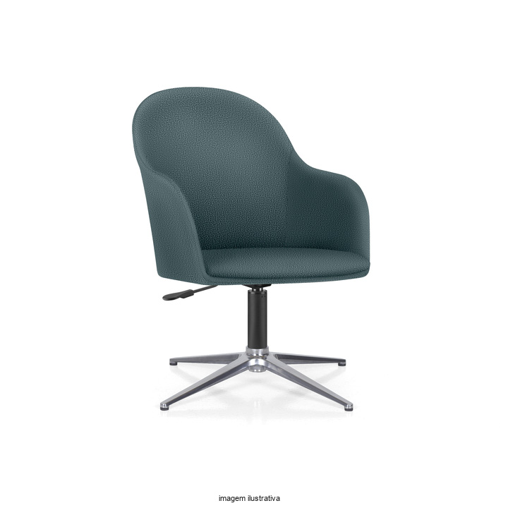 Pix High – Poltrona High base em aluminio fixa, com giro no eixo