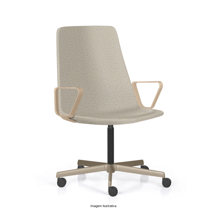 Stratos MH – Poltrona Lounge giratória com base e braços em aluminío