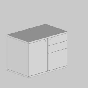 Armário 1 Porta 2 Gavetas E 1 Pasta Direito