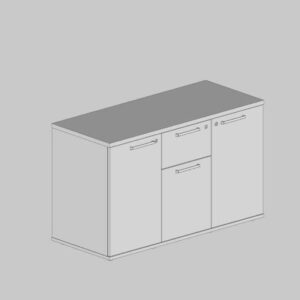 Arm. Credenza 02 Ptas Gvts Pasta Com Puxador