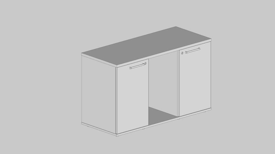 Arm. Credenza 02 Ptas E 01 Nicho Com Puxador