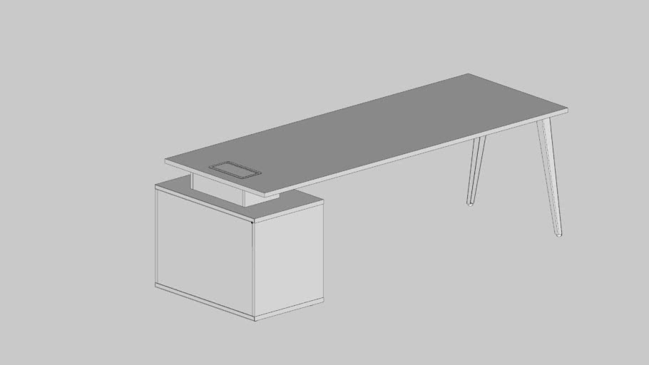 Mesa Reta Com Armário Esquerda Pé Origami
