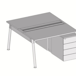 Mesa Dupla Com 2 Gaveteiros Pé Goleira