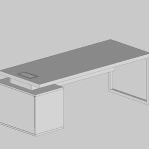 Mesa Reta Com Nicho Esquerda Pé Moldura (Com Saia)