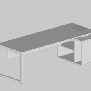 Mesa Reta Com Nicho Direita Pé Moldura (Com Saia)