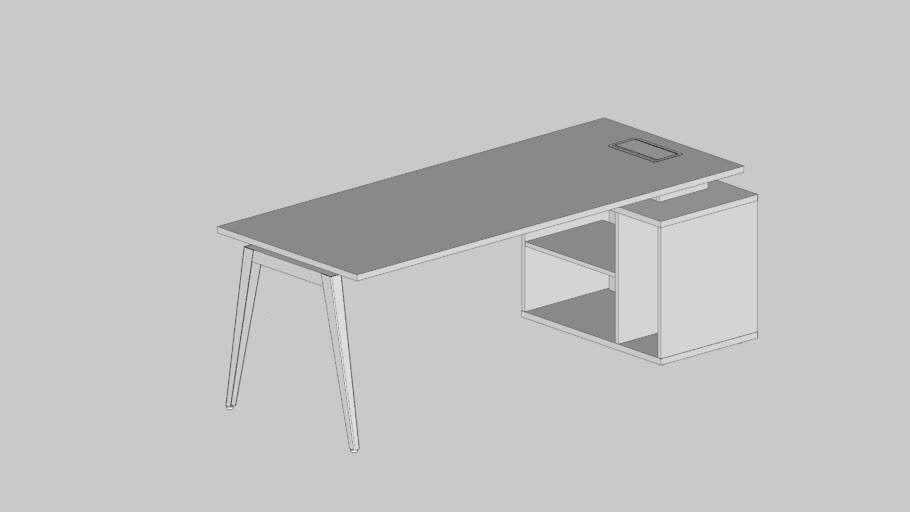 Mesa Reta Com Nicho Direita Pé Origami