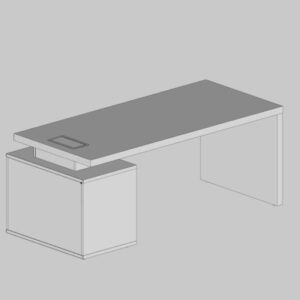 Mesa Reta Com Armário Esquerda