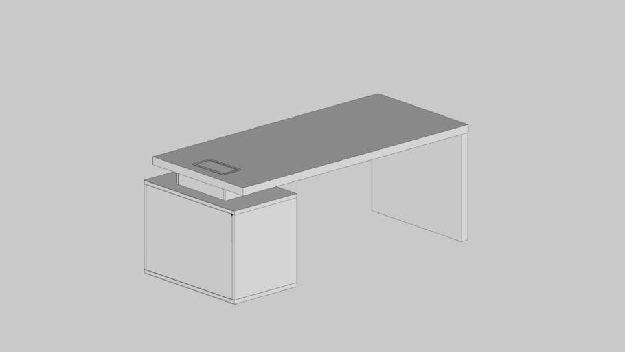 Mesa Reta Com Armário Esquerda