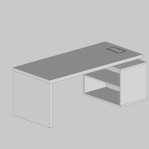 Mesa Reta Com Armário Direita