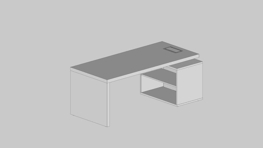 Mesa Reta Com Armário Direita
