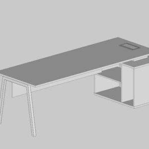 Mesa Reta Com Nicho Direita Pé Inclinado (Com Saia)