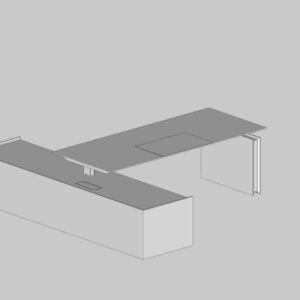 Mesa Em T Fixa Com Armário