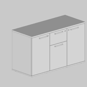 Arm. Credenza 02 Ptas Gvts Pasta Com Puxador