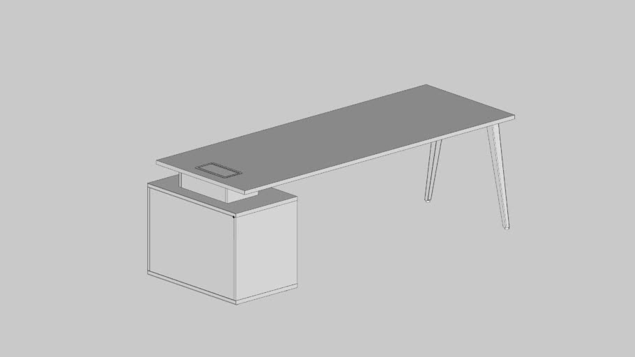 Mesa Reta Com Nicho Esquerda Pé Origami