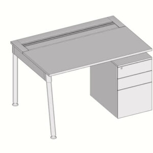 Mesa Simples C/1 Gaveteiro Pé Goleira