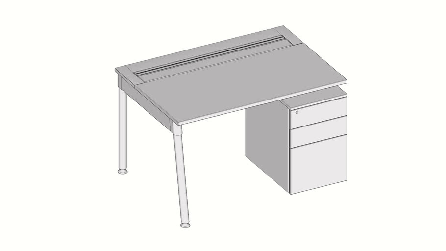 Mesa Simples C/1 Gaveteiro Pé Goleira