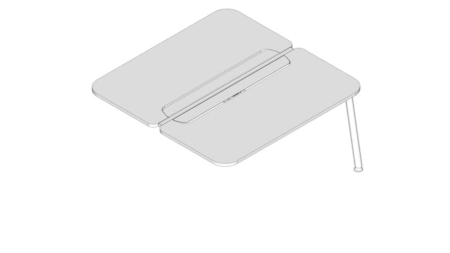 Mesa Dupla Complemento Pé Metálico